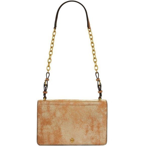 NWT - TORY BURCH SADIE METALLIC SHOULDER BAG - Picture 1 of 16
